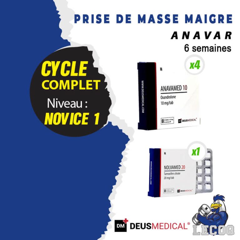 2 ANAVAR SOLO 6 SEMAINES (CYCLE DE PRISE DE MASSE MAIGRE NOVICE 1) DEUS MEDICAL LeCoq.to