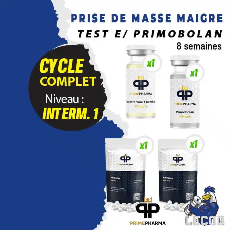 8- TESTOSTÉRONE ENANTHATE / PRIMOBOLAN (INJECTABLE) – 8 SEMAINES (CYCLE DE PRISE DE MASSE MAIGRE INTERMÉDIAIRE 1) PRIME PHARMA