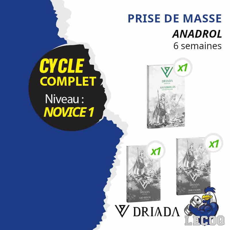 19- ANADROL SOLO – 6 SEMAINES (CYCLE DE PRISE DE MASSE NOVICE 1) DRIADA MEDICAL