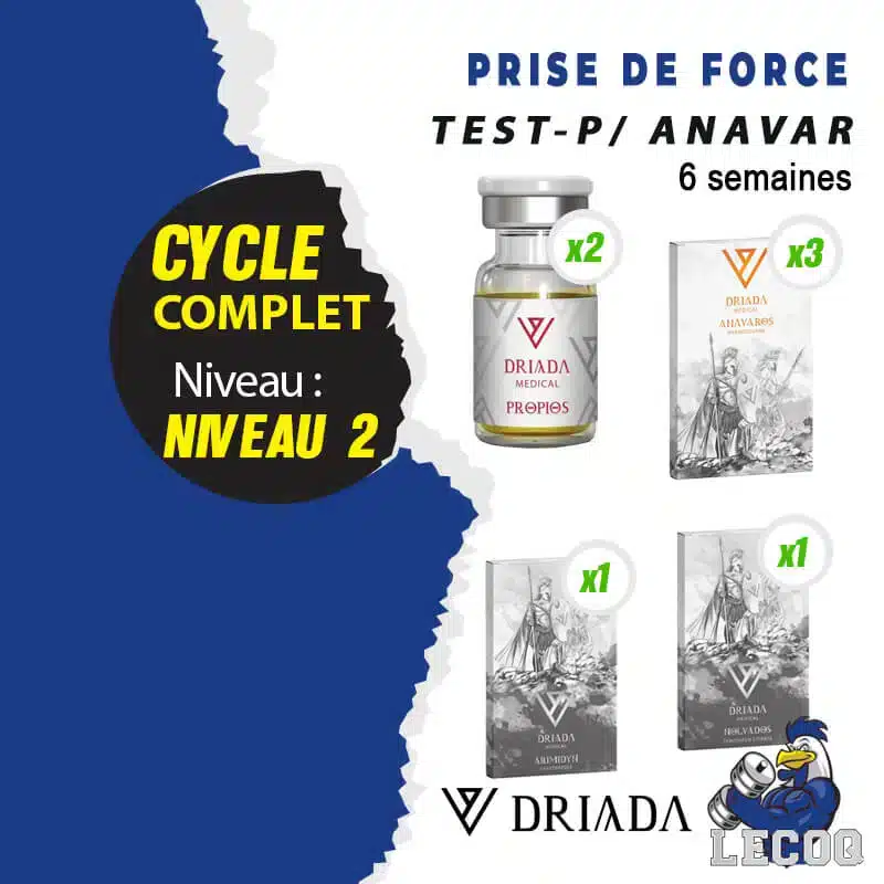 40- TESTOSTÉRONE PROPIONATE / ANAVAR – 6 SEMAINES (CYCLE PRISE DE FORCE NIVEAU 2) DRIADA MEDICAL